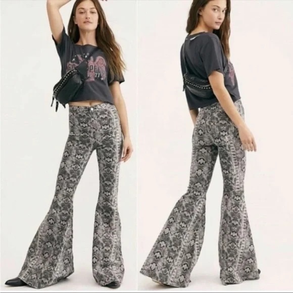 We The Free Pants - Free People | We the Free Snake Print Flares